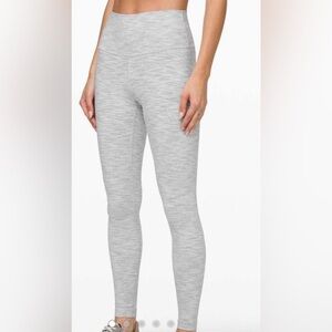 Light gray and white heathered women’s align high-rise Lululemon leggings